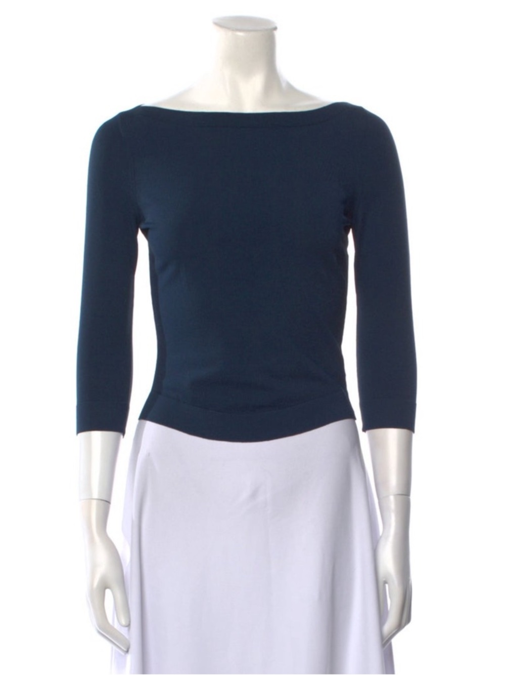 Alaia Three-Quarter Sleeve Boatneck Top